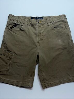 Ariat Rebar M4 Relaxed Canvas Shorts Mens Size 34 Brown DuraStretch 9.5”  Inseam
